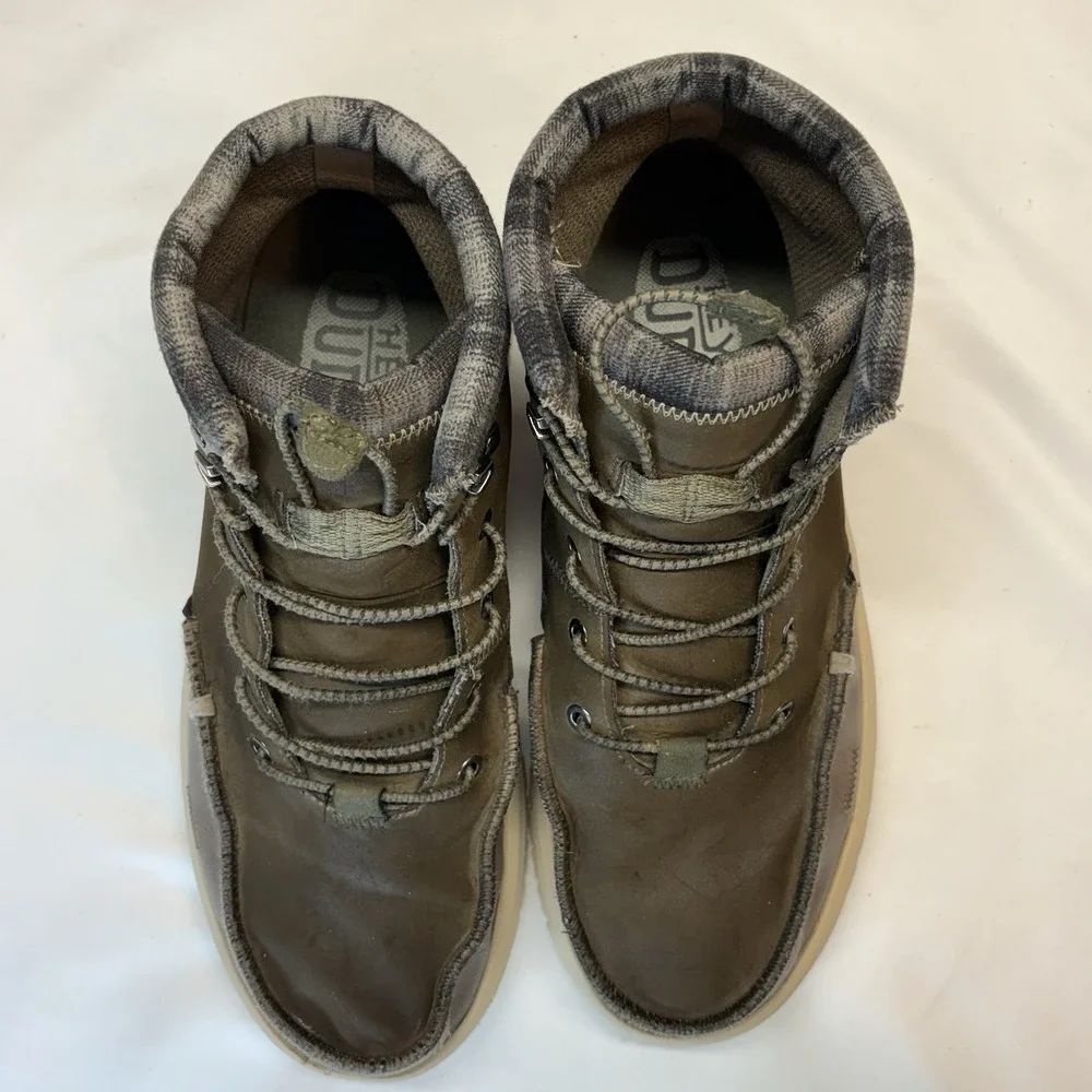 Hey Dude Bradley Classic Walnut Brown Plaid Lined Chukka Boots Mens 12 42067-267